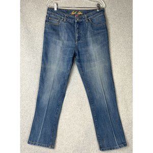 Bill Blass Womens Size 12 Blue Circular Fit Bootcut Mid Wash Stretch Denim Jean